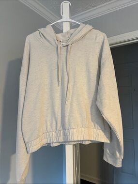 Velocity Cream Hooded Cropped Sweatshirt